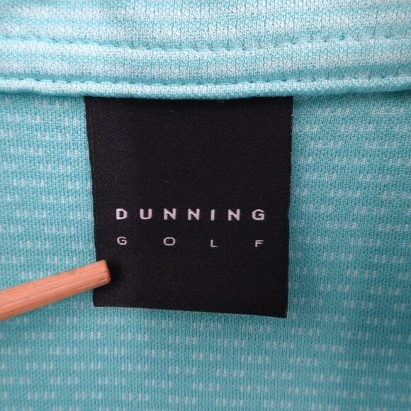 Dunning Golf Shirt Mens XXL Green Striped The Major Logo Embroidered Performance - Picture 3 of 14